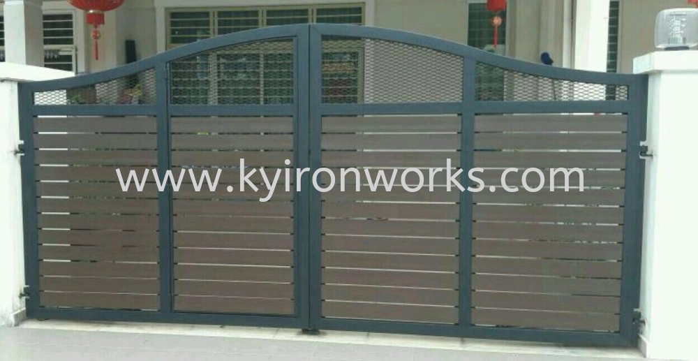 Wrought Iron Aluminium/Diamond Net Main Gate (Folding/Swing)