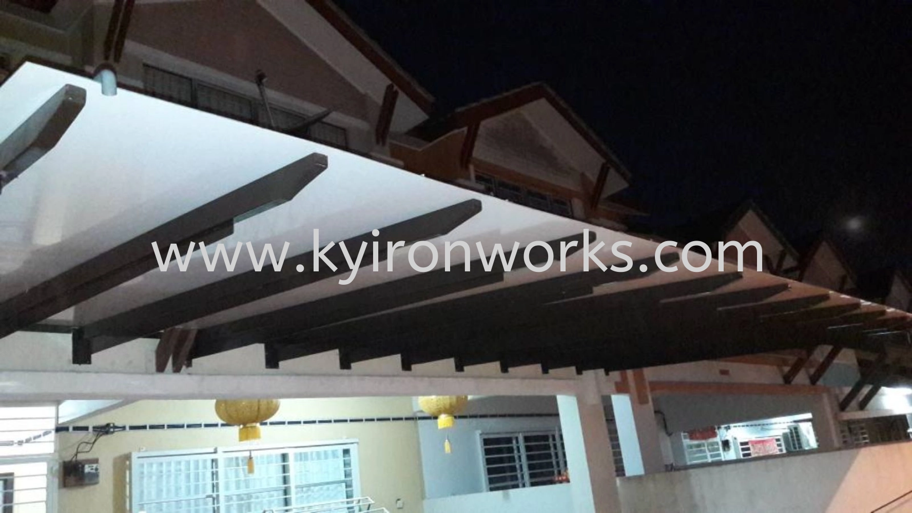 Mild Steel Aluminium Composite Panel (ACP 4mm)Pergola Roof Awning -Frame Ms 1 1/2x3(1.6) ,Ms 1 1/2x 1/8 Flat Bar with Flat Bar Bracket 