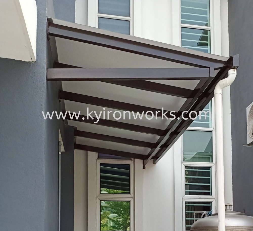 Mild Steel Aluminium Composite Panel (ACP 4mm)Pergola Roof Awning -Frame/Bean/Arm Ms 1 1/2x3(1.6) or Ms 2x4(1.6) Hollow with Steel Gutter 