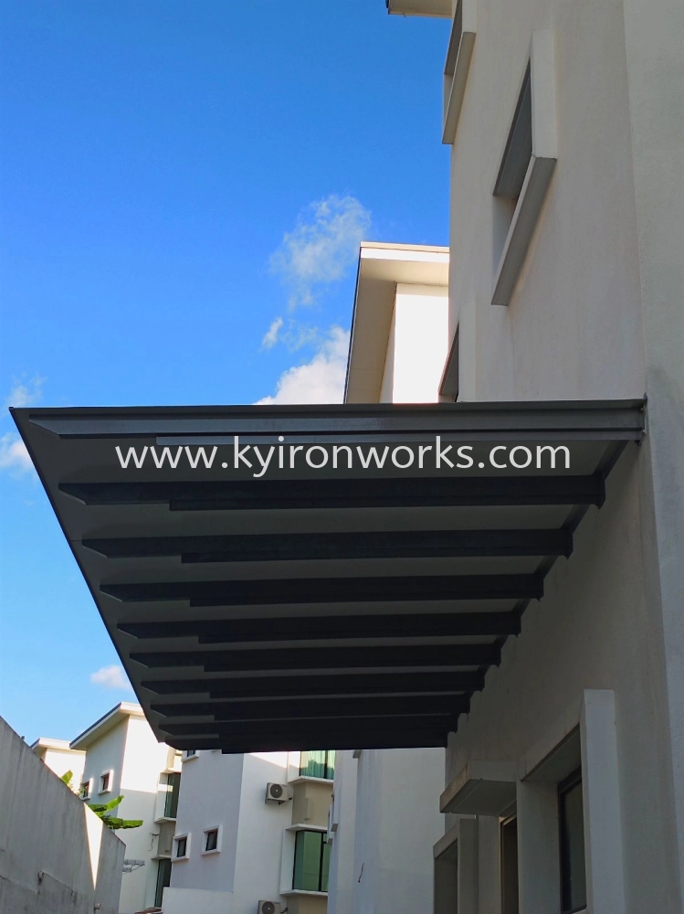 Mild Steel Aluminium Composite Panel (ACP 4mm)Pergola Roof Awning -Frame Ms 1 1/2x3(1.6) ,Ms 1 1/2x 1/8 Flat bar with Flat Bar Bracket 