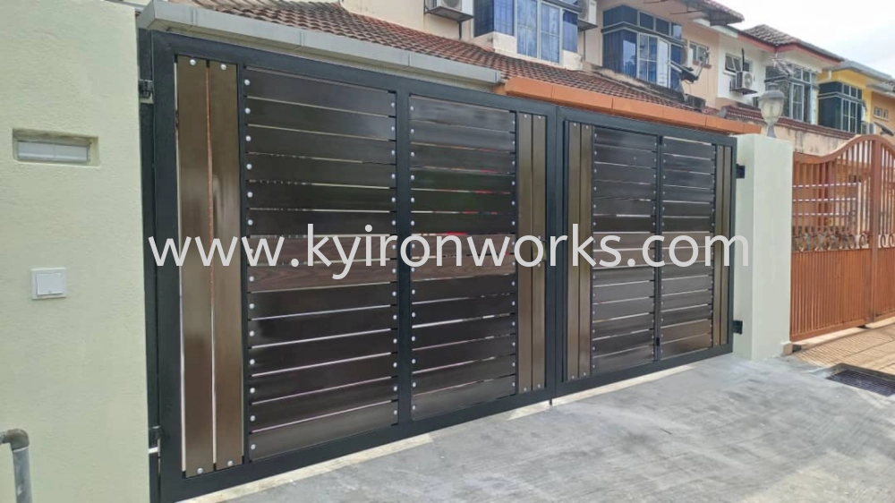 Mild Steel Frame Bundle Aluminium Panel Main Gate(Folding/Swing)