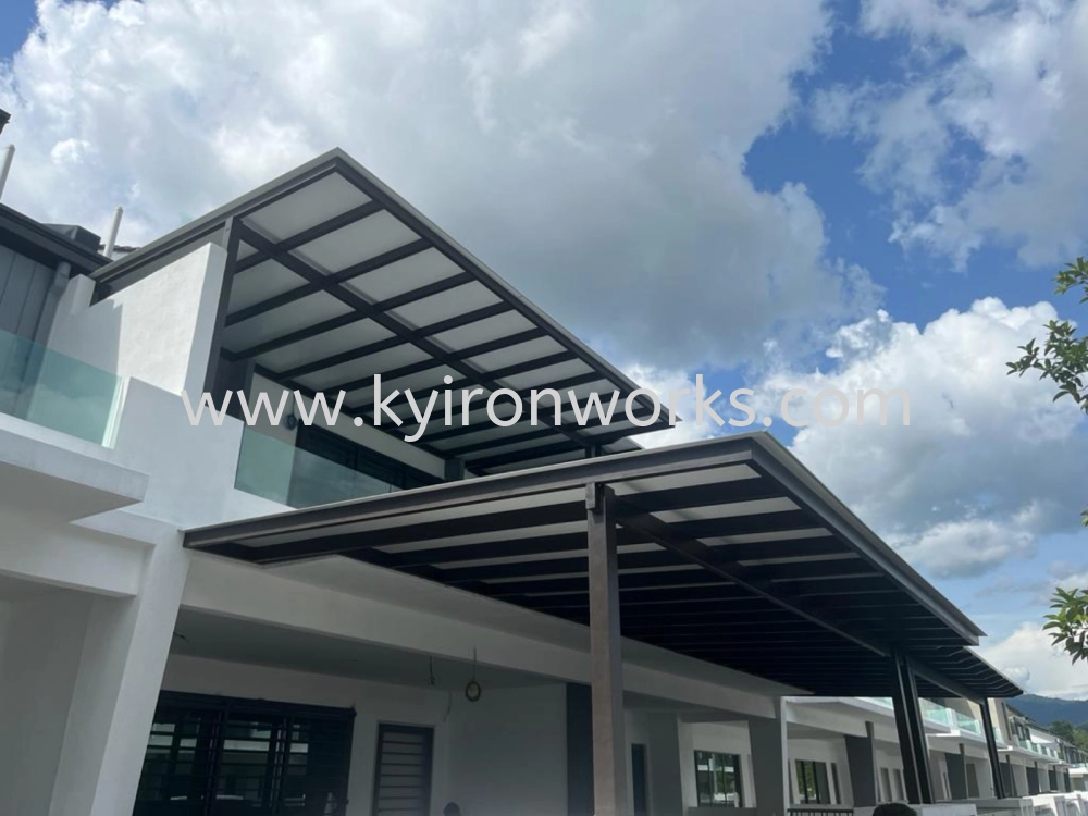 Mild Steel Aluminium Composite Panel (ACP 4mm)Pergola Roof Awning -Frame Ms 1 1/2x3(1.6) or Ms 2x4(1.6) Hollow ,Bean Ms 2x5(1.9))Hollow,Pillar Ms 4x4(1.9)Hollow 