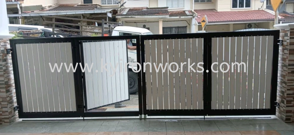 Mild Steel Frame bundle Aluminium Panel Main Gate(Folding/Swing)