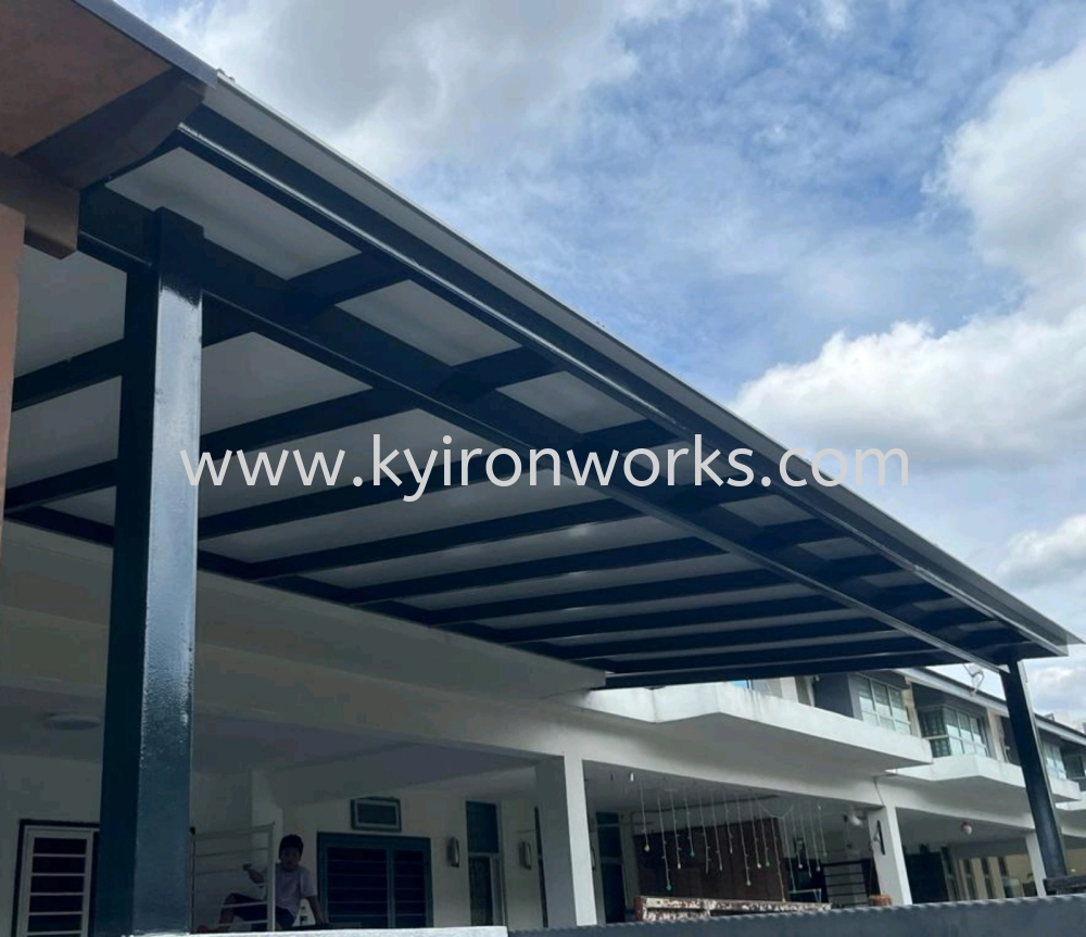 Mild Steel Aluminium Composite Panel (ACP 4mm)Pergola Roof Awning -Frame Ms 1 1/2x3(1.6) or Ms 2x4(1.6) Hollow ,Bean Ms 2x5(1.9))Hollow,Pillar Ms 4x4(1.9)Hollow 