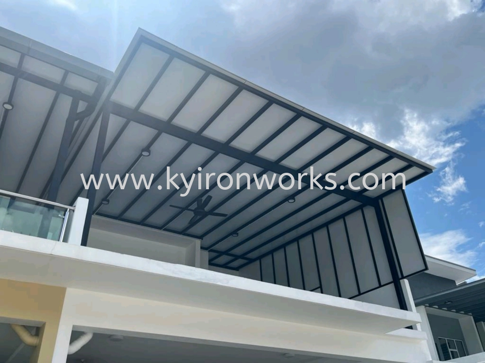Mild Steel Aluminium Composite Panel (ACP 4mm)Pergola Roof Awning -Frame Ms 1 1/2x3(1.6) or Ms 2x4(1.6) Hollow ,Bean Ms 2x5(1.9)Hollow,Pillar Ms 4x4(1.9)Hollow 