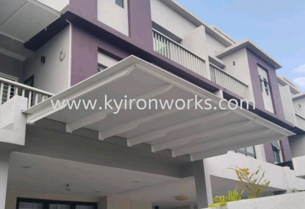 Mild Steel Aluminium Composite Panel (ACP 4mm)Pergola Roof Awning -Frame Ms 1 1/2x3(1.6), Bean 1 1/2x1 1/2(1.2) Hollow bundle MS 1 1/2 Flat bar & with Flat Bar Bracket 