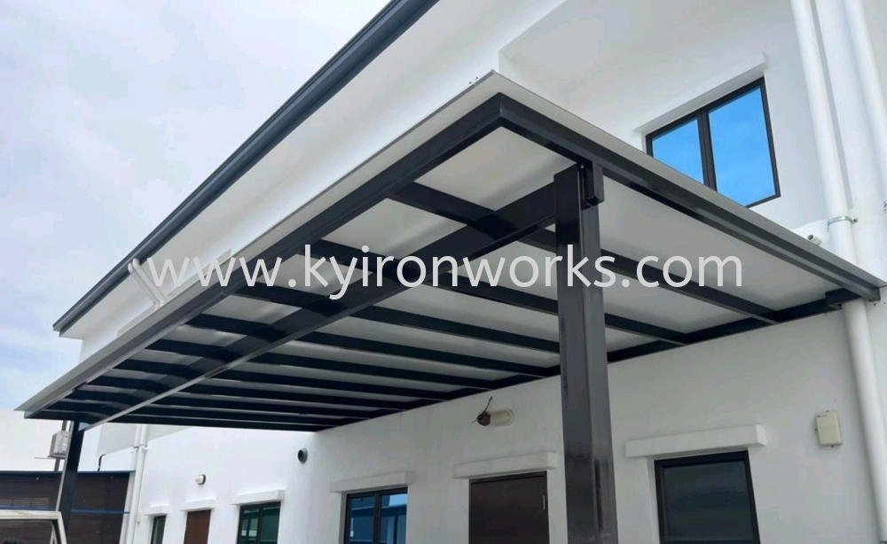 Mild Steel Aluminium Composite Panel (ACP 4mm)Pergola Roof Awning -Frame Ms 1 1/2x3(1.6) or Ms 2x4(1.6) Hollow ,Bean Ms 2x5(1.9)Hollow,Pillar Ms 4x4(1.9)Hollow 