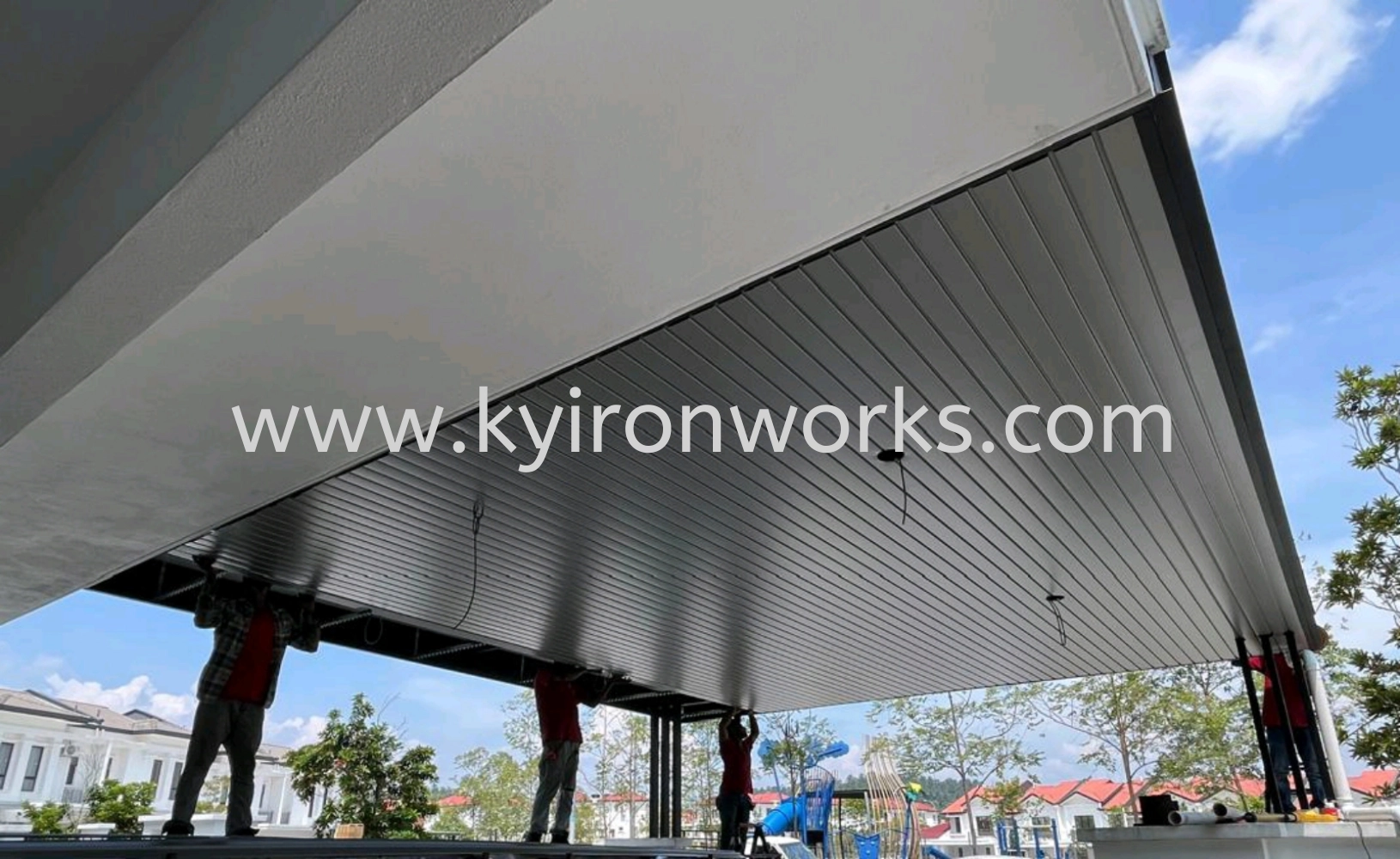 Mild Steel Aluminium Strip Ceiling Awning