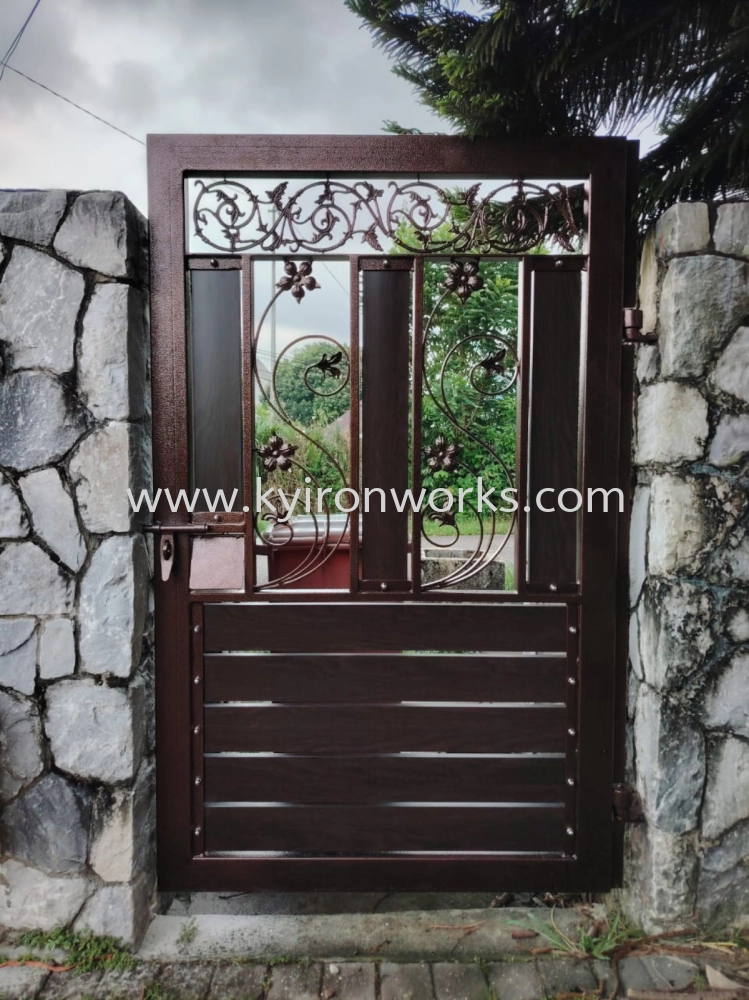 Wrought Iron Aluminium Panel Main Gate (Swing)