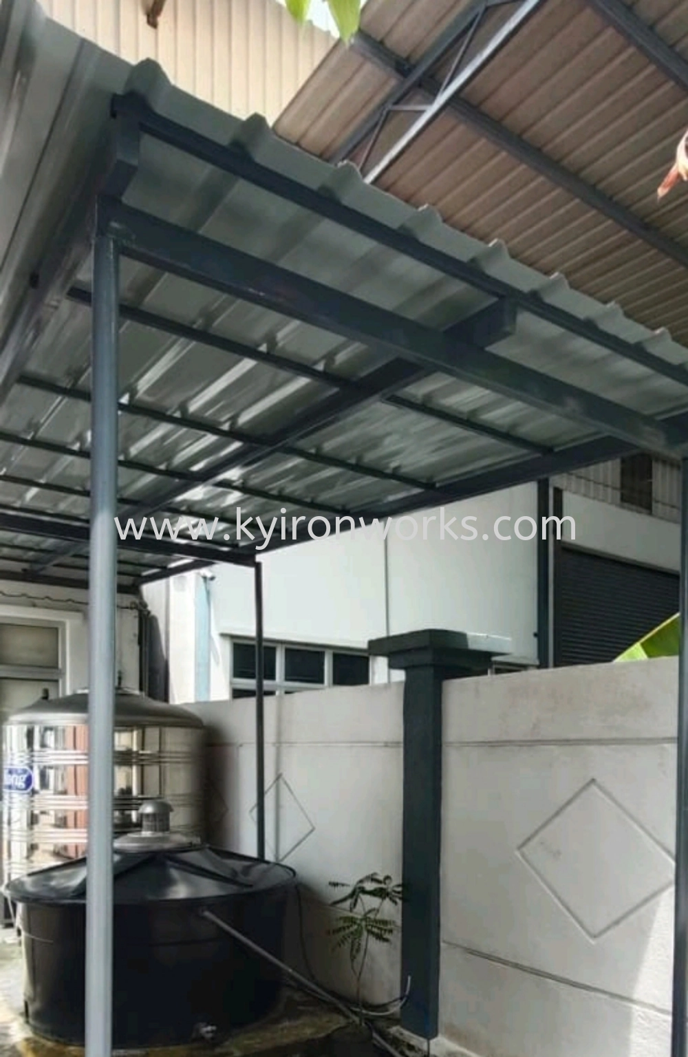 Mild Steel G28(0.35mm)Metal Deck Awning- Frame Ms 1 1/2x3(1.6),Ms 1X1(1.0)Hollow ,Bean Ms 2x4(1.6)Hollow ,Pillar Ms 4x4(1.6)Hollow 