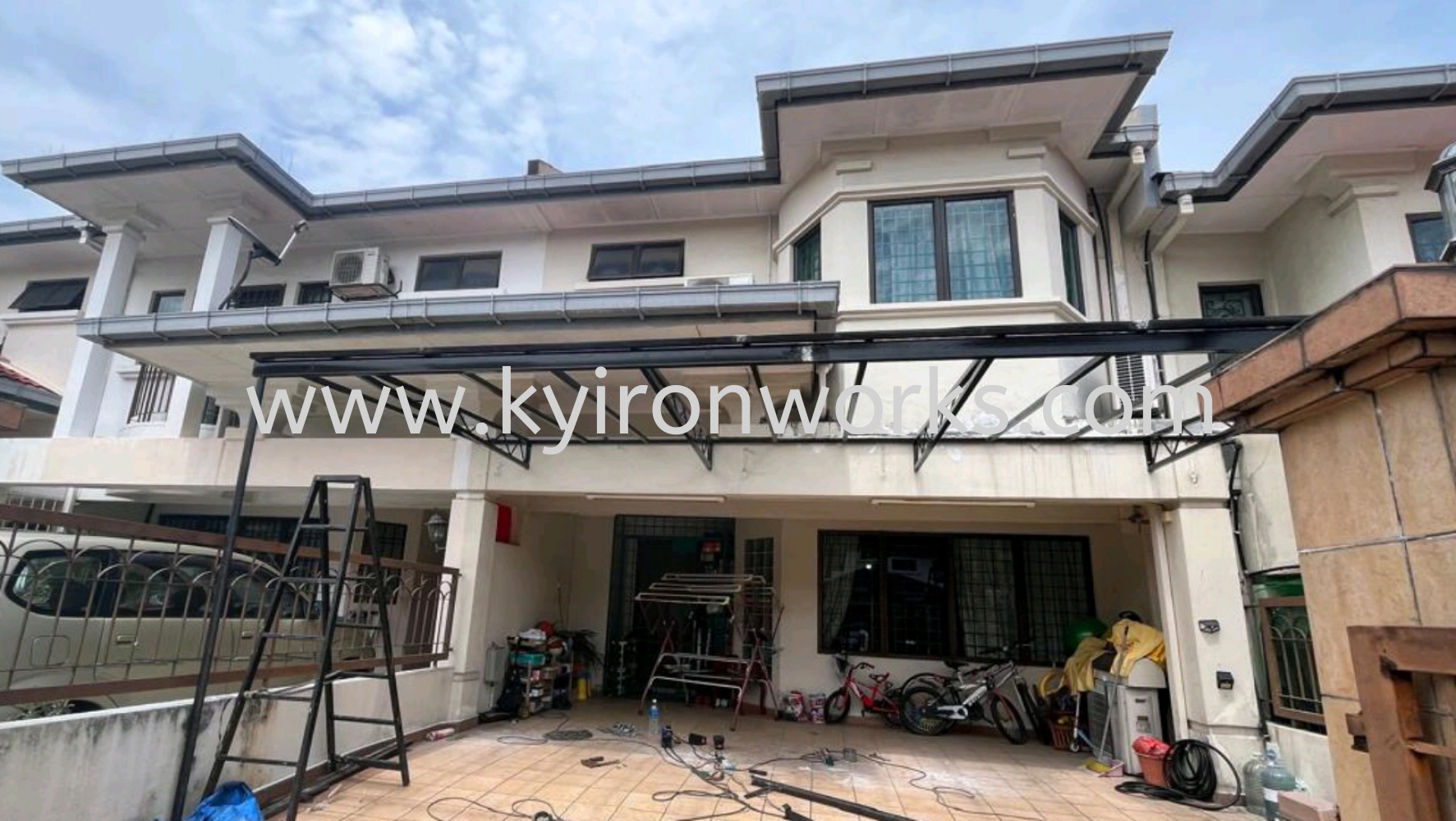  Mild Steel Aluminium Composite Panel (ACP 4mm)Skylight Awning -Frame Ms 1 1/2x 1 1/2(1.2)Hollow ,bean 2x4(1.6)Hollow,2 inchi Round Pillar 