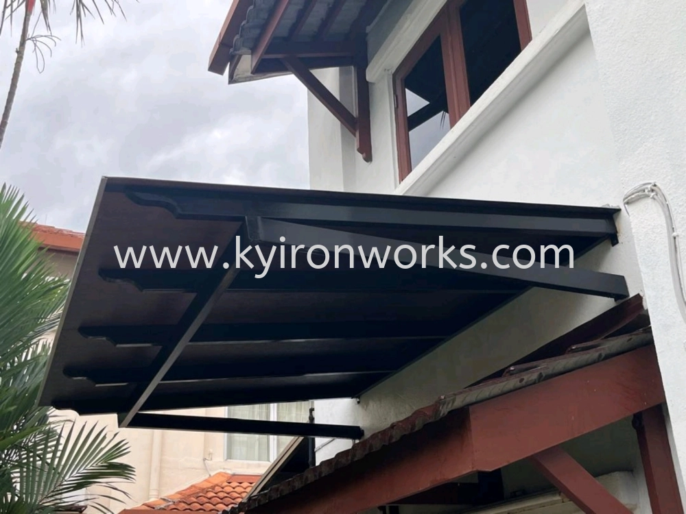 Mild Steel Polycarbonate Brown Colour(3mm-solid)Pergola Roof Awning -Frame&Arm Ms 1 1/2x3(1.6) or Ms 2x4(1.6) Hollow 