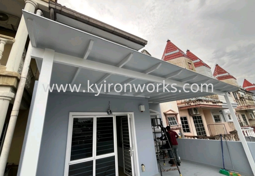 Mild Steel Aluminium Composite Panel (ACP 4mm)Pergola Roof Awning -Frame Ms 1 1/2x3(1.6) or Ms 2x4(1.6) Hollow ,Bean Ms 2x5(1.9)Hollow,Pillar Ms 4x4(1.9)Hollow 