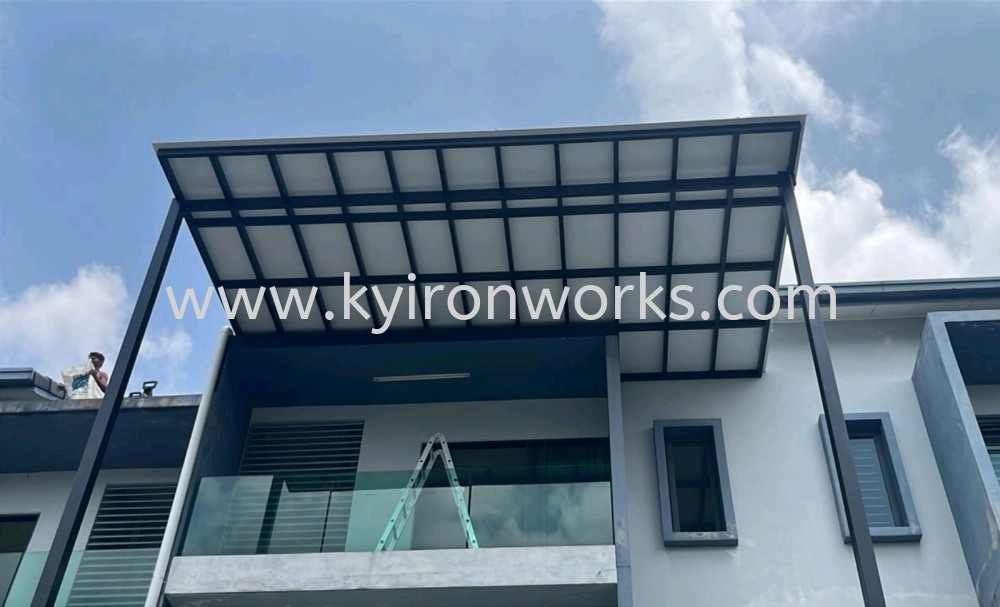 Mild Steel Aluminium Composite Panel (ACP 4mm)Pergola Roof Awning -Frame Ms 1 1/2x3(1.6) or Ms 2x4(1.6) Hollow ,Bean Ms 2x5(1.9)Hollow,Pillar Ms 4x4(1.9)Hollow 