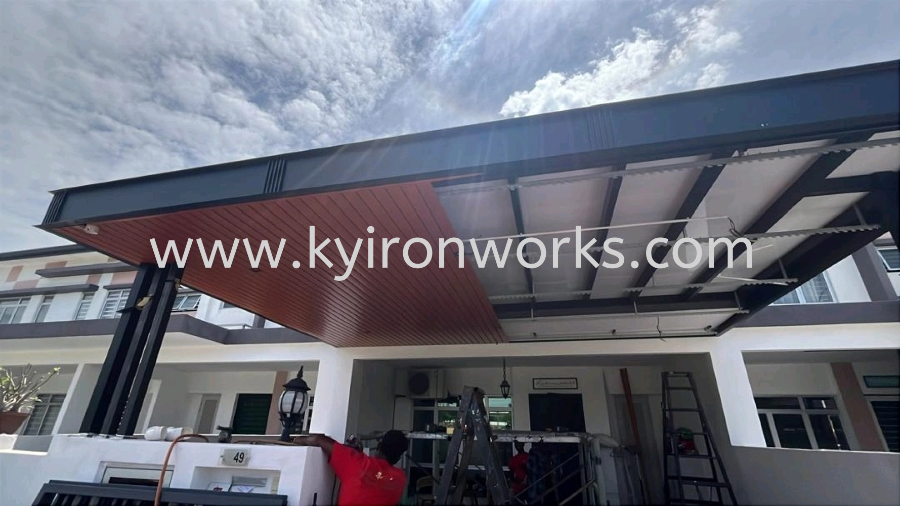 Mild Steel Aluminium Strip Ceiling Awning